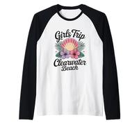 Viaje de niña Clearwater Beach Florida Travel Crew Besties Camiseta Manga Raglan
