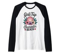 Viaje de niña Clearwater Beach Florida Travel Crew Besties Camiseta Manga Raglan