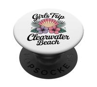 Viaje de niña Clearwater Beach Florida Travel Crew Besties PopSockets PopGrip Adhesivo