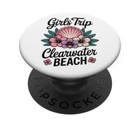 Viaje de niña Clearwater Beach Florida Travel Crew Besties PopSockets PopGrip Adhesivo
