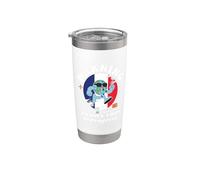 Viaje de padre e hija en curso Francia Travel Matching Vaso térmico de acero inoxidable de doble pared