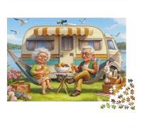 Viaje de Pareja jubilada RV Rompecabezas 1000 Piezas, Pareja de Ancianos en Viaje de RV, Estético y Desafiante, Regalo para Mujeres y Hombres, Adultos y Niños