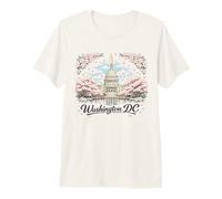 Viaje de Recuerdos artísticos emblemáticos de los cerezos en Flor de Washington DC Camiseta Premium
