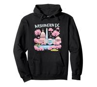 Viaje de Recuerdos artísticos emblemáticos de los cerezos en Flor de Washington DC Sudadera con Capucha