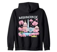 Viaje de Recuerdos artísticos emblemáticos de los cerezos en Flor de Washington DC Sudadera con Capucha