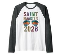 Viaje de Vacaciones Retro a Saint Maarten 2026, Vacaciones, Vacaciones, Que Coincide con mamá Camiseta Manga Raglan