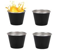 Viaje de vidrio de chupito, tazas de disparo de acero inoxidable - Conjunto de 4 tazas de vino portátiles de acero inoxidable | Café de café de 50 ml, beber accesorios con malla de malla para mujeres