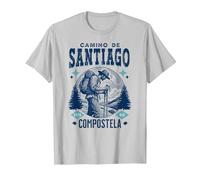 Viaje del Camino de Santiago Compostela, Experiencia Espiritual Camiseta, Hombre, Plata, XL