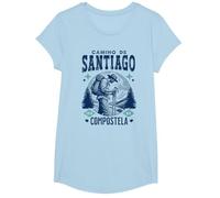 Viaje del Camino de Santiago Compostela, Experiencia Espiritual Camiseta, Niñas, Azul Bebé, L