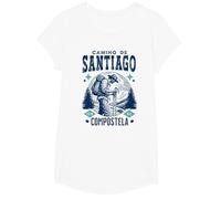 Viaje del Camino de Santiago Compostela, Experiencia Espiritual Camiseta, Niñas, Blanco, S