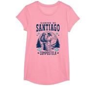 Viaje del Camino de Santiago Compostela, Experiencia Espiritual Camiseta, Niñas, Rosado, M