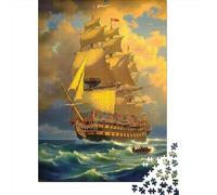 Viaje en Barco de Guerra histórico Puzzle De 1000 Piezas Puzzle Arte Puzzles para Adultos Y Niños Adultos Y Niños A Partir De 12 Año 38x26cm/1000pcs