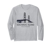 Viaje en Ferry de Mackinac Island Bridge Michigan Great Lakes Huron Manga Larga