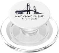 Viaje en Ferry de Mackinac Island Bridge Michigan Great Lakes Huron PopSockets PopGrip para MagSafe