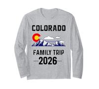 Viaje Familiar a Colorado 2026 con el Mapa de Denver, Bandera de Colorado, Partido de Recuerdo Manga Larga