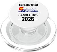 Viaje Familiar a Colorado 2026 con el Mapa de Denver, Bandera de Colorado, Partido de Recuerdo PopSockets PopGrip para MagSafe