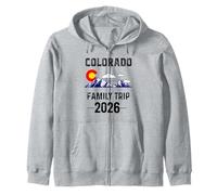 Viaje Familiar a Colorado 2026 con el Mapa de Denver, Bandera de Colorado, Partido de Recuerdo Sudadera con Capucha