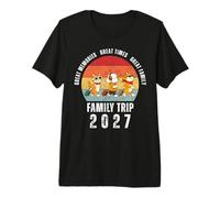 Viaje Familiar Vacaciones de Verano 2027 Coincidencia Grupo Retro Atardecer Camiseta Premium