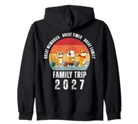 Viaje Familiar Vacaciones de Verano 2027 Coincidencia Grupo Retro Atardecer Sudadera con Capucha