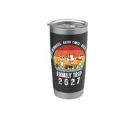 Viaje familiar Vacaciones de verano 2027 Coincidencia Grupo Retro Atardecer Vaso térmico de acero inoxidable de doble pared