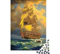 Viaje histórico de Barco de Guerra 1000 Piezas Cartón Extra Grueso Paquete De Rompecabezas para Adultos Desafío Juego Educativo Decoración De Paredes Idea De Regalo 52x38cm/1000pcs