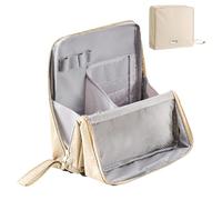Viaje | Kit de cepillo - Multifunción de bolsillo para coche - Soporte impermeable más compartimentos cosméticos portátiles para cosméticos Adolescentes espejo, Cream Colored, referencia a la