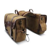 Viaje Moto Bolsa Trasera Bolsas Viaje Gran Capacidad Para Sportster Para Road Y King Alforjas Para Motocicleta Enceradas Aceite Impermeables Laterales Bolsa Equipaje Moto(Brown)