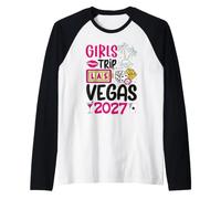 Viaje para Mujeres y niñas Vegas 2027 Despedida de Soltera Vacaciones Camiseta Manga Raglan