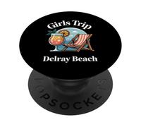 Viaje para niñas Delray Beach Girls Travel Crew Florida Besties PopSockets PopGrip Adhesivo