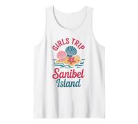 Viaje para niñas Sanibel Island Girls Travel Crew Florida Besties Camiseta sin Mangas