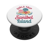 Viaje para niñas Sanibel Island Girls Travel Crew Florida Besties PopSockets PopGrip Adhesivo