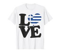 Viaje patriótico con Bandera y corazón de «I Love Greece» Camiseta