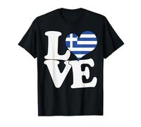 Viaje patriótico con Bandera y corazón de «I Love Greece» Camiseta