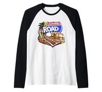 Viaje por Carretera a California Camiseta Manga Raglan