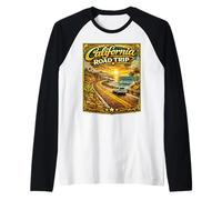 Viaje por Carretera por Carretera de California Camiseta Manga Raglan