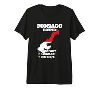 Viaje por el país con Destino a Mónaco Viaje de Vacaciones con Bandera monegasca Camiseta Premium