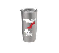 Viaje por el país con destino a Mónaco Viaje de vacaciones con bandera monegasca Vaso térmico de acero inoxidable de doble pared