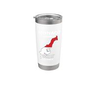 Viaje por el país con destino a Mónaco Viaje de vacaciones con bandera monegasca Vaso térmico de acero inoxidable de doble pared