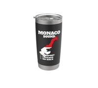 Viaje por el país con destino a Mónaco Viaje de vacaciones con bandera monegasca Vaso térmico de acero inoxidable de doble pared