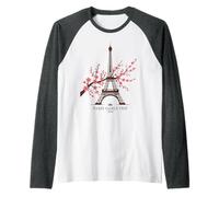 Viaje Retro a Paris Girls Trip 2026 Vacaciones Sassy Vuelo Coincidencia Camiseta Manga Raglan