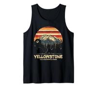 Viaje retro a Sunset Bison Yellowstone al Parque Nacional de EE. UU. Camiseta sin Mangas