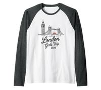 Viaje Retro de Chicas a Londres 2026 Vacay Las Mejores Vacaciones Camiseta Manga Raglan