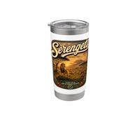 Viaje vintage de safari africano por el Serengeti, Tanzania Vaso térmico de acero inoxidable de doble pared