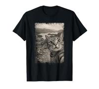 Viaje Vintage Divertido para Amantes de los Gatos en Lake District Camiseta