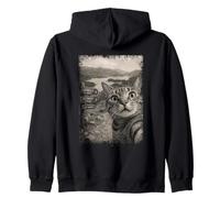 Viaje Vintage Divertido para Amantes de los Gatos en Lake District Sudadera con Capucha