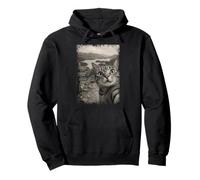 Viaje Vintage Divertido para Amantes de los Gatos en Lake District Sudadera con Capucha