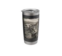 Viaje vintage divertido para amantes de los gatos en Lake District Vaso térmico de acero inoxidable de doble pared