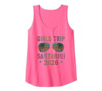 Viaje Vintage para niñas a Santorini 2026, Viaje de natación y Vacaciones a Juego Camiseta sin Mangas