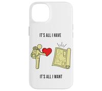 Viajero Minimalista Que Ofrece una Aventura simbólica de corazón a Mapa Carcasa para iPhone 14 Plus