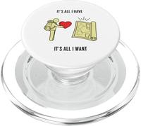 Viajero Minimalista Que Ofrece una Aventura simbólica de corazón a Mapa PopSockets PopGrip para MagSafe